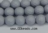 CSB1932 15.5 inches 8mm faceted round matte shell pearl beads