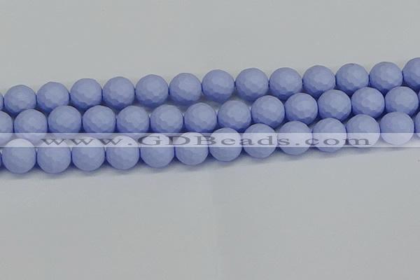 CSB1964 15.5 inches 12mm faceted round matte shell pearl beads