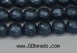 CSB1971 15.5 inches 6mm faceted round matte shell pearl beads