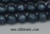 CSB1972 15.5 inches 8mm faceted round matte shell pearl beads