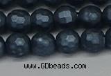 CSB1973 15.5 inches 10mm faceted round matte shell pearl beads