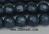 CSB1974 15.5 inches 12mm faceted round matte shell pearl beads