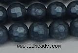 CSB1975 15.5 inches 14mm faceted round matte shell pearl beads