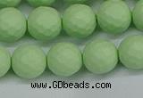 CSB1993 15.5 inches 10mm faceted round matte shell pearl beads