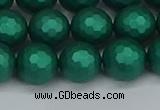 CSB2003 15.5 inches 10mm faceted round matte shell pearl beads