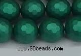 CSB2005 15.5 inches 14mm faceted round matte shell pearl beads