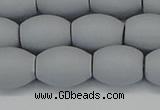 CSB2104 15.5 inches 10*14mm rice matte shell pearl beads