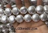 CSB2130 15.5 inches 20mm flat round shell pearl beads wholesale