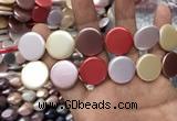 CSB2146 15.5 inches 20mm coin mixed shell pearl beads wholesale