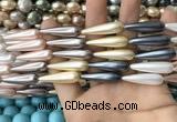 CSB2150 15.5 inches 8*30mm teardrop mixed shell pearl beads