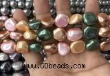 CSB2158 15.5 inches 14*14mm - 15*15mm baroque mixed shell pearl beads