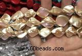 CSB2162 15.5 inches 16*16mm - 18*20mm baroque shell pearl beads