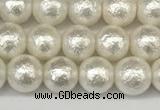 CSB2201 15.5 inches 6mm round wrinkled shell pearl beads wholesale