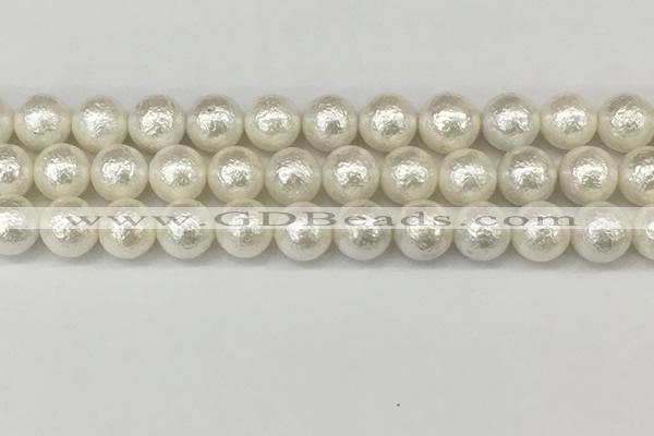 CSB2203 15.5 inches 10mm round wrinkled shell pearl beads wholesale