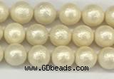 CSB2210 15.5 inches 4mm round wrinkled shell pearl beads wholesale