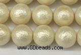 CSB2212 15.5 inches 8mm round wrinkled shell pearl beads wholesale