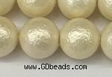 CSB2214 15.5 inches 12mm round wrinkled shell pearl beads wholesale