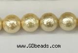 CSB2221 15.5 inches 6mm round wrinkled shell pearl beads wholesale