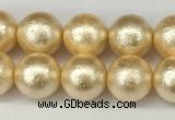 CSB2222 15.5 inches 8mm round wrinkled shell pearl beads wholesale