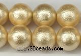 CSB2223 15.5 inches 10mm round wrinkled shell pearl beads wholesale