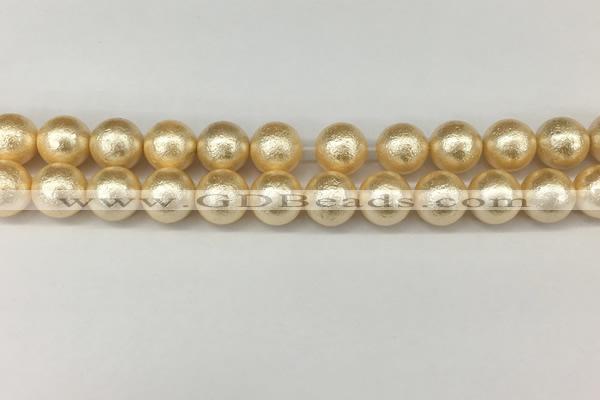 CSB2224 15.5 inches 12mm round wrinkled shell pearl beads wholesale