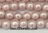 CSB2230 15.5 inches 4mm round wrinkled shell pearl beads wholesale