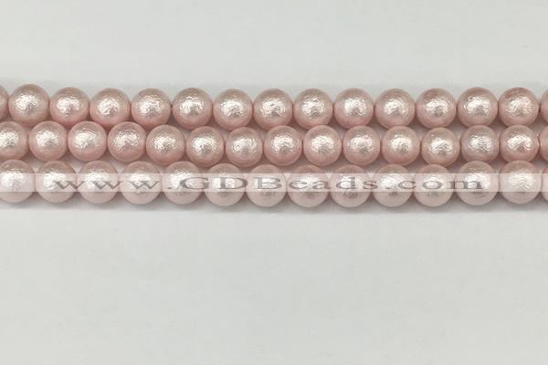 CSB2232 15.5 inches 8mm round wrinkled shell pearl beads wholesale