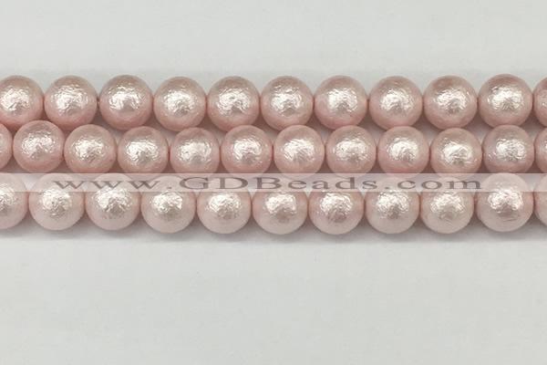 CSB2235 15.5 inches 14mm round wrinkled shell pearl beads wholesale