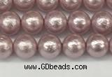 CSB2240 15.5 inches 4mm round wrinkled shell pearl beads wholesale