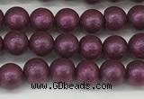 CSB2250 15.5 inches 4mm round wrinkled shell pearl beads wholesale