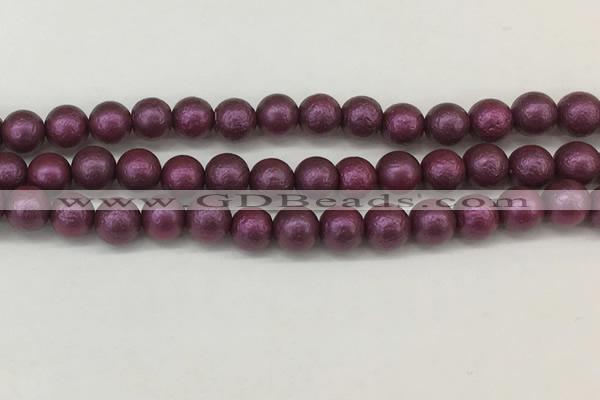 CSB2253 15.5 inches 10mm round wrinkled shell pearl beads wholesale