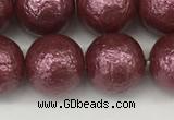 CSB2264 15.5 inches 12mm round wrinkled shell pearl beads wholesale