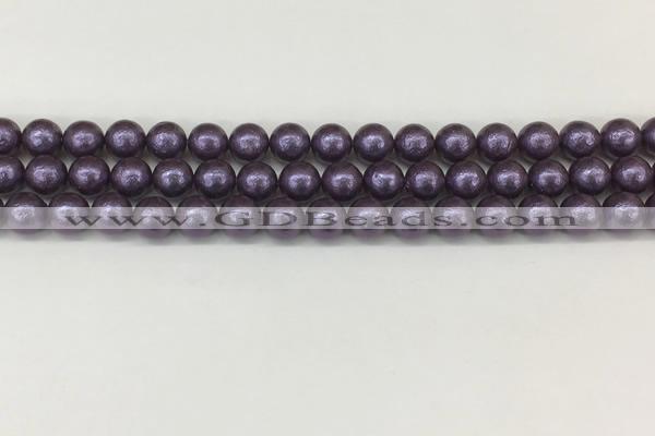 CSB2270 15.5 inches 4mm round wrinkled shell pearl beads wholesale