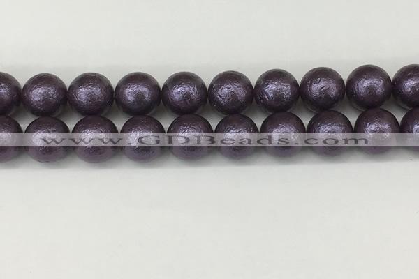 CSB2276 15.5 inches 16mm round wrinkled shell pearl beads wholesale