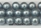 CSB2280 15.5 inches 4mm round wrinkled shell pearl beads wholesale