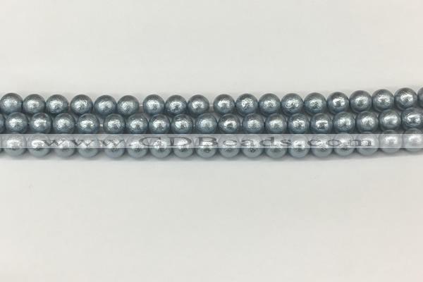 CSB2280 15.5 inches 4mm round wrinkled shell pearl beads wholesale