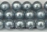 CSB2281 15.5 inches 6mm round wrinkled shell pearl beads wholesale