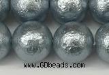 CSB2285 15.5 inches 14mm round wrinkled shell pearl beads wholesale