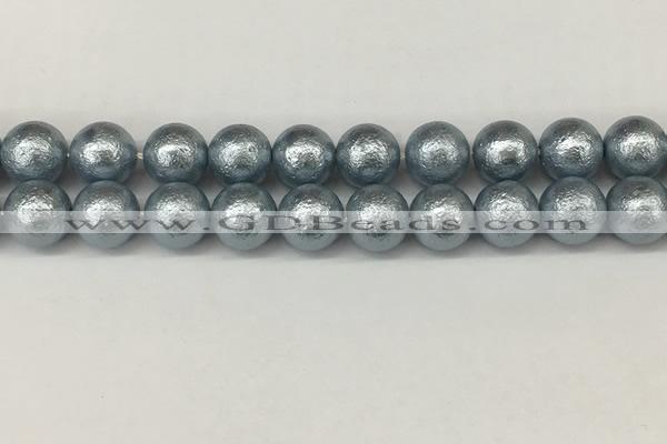 CSB2285 15.5 inches 14mm round wrinkled shell pearl beads wholesale