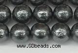 CSB2291 15.5 inches 6mm round wrinkled shell pearl beads wholesale