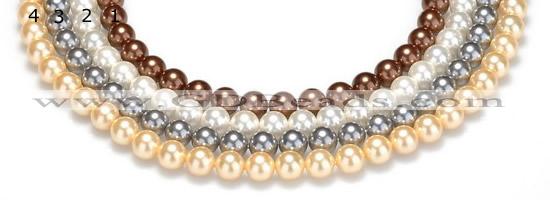 CSB23 16 inches 10mm round shell pearl beads Wholesale