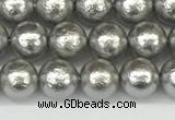 CSB2301 15.5 inches 6mm round wrinkled shell pearl beads wholesale