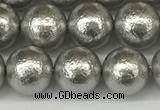 CSB2302 15.5 inches 8mm round wrinkled shell pearl beads wholesale