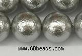 CSB2305 15.5 inches 14mm round wrinkled shell pearl beads wholesale