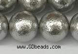 CSB2306 15.5 inches 16mm round wrinkled shell pearl beads wholesale