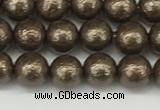 CSB2310 15.5 inches 4mm round wrinkled shell pearl beads wholesale