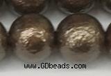 CSB2316 15.5 inches 16mm round wrinkled shell pearl beads wholesale