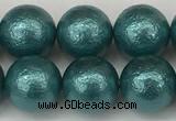 CSB2334 15.5 inches 12mm round wrinkled shell pearl beads wholesale