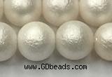 CSB2363 15.5 inches 10mm round matte wrinkled shell pearl beads