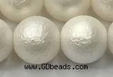 CSB2366 15.5 inches 16mm round matte wrinkled shell pearl beads